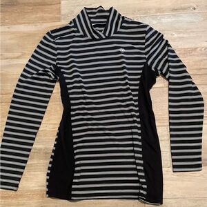 Black and White Striped Ariat Long Sleeve Top size L